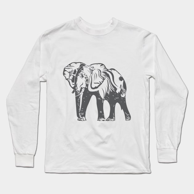 illustration elephant Long Sleeve T-Shirt by Spiderbig